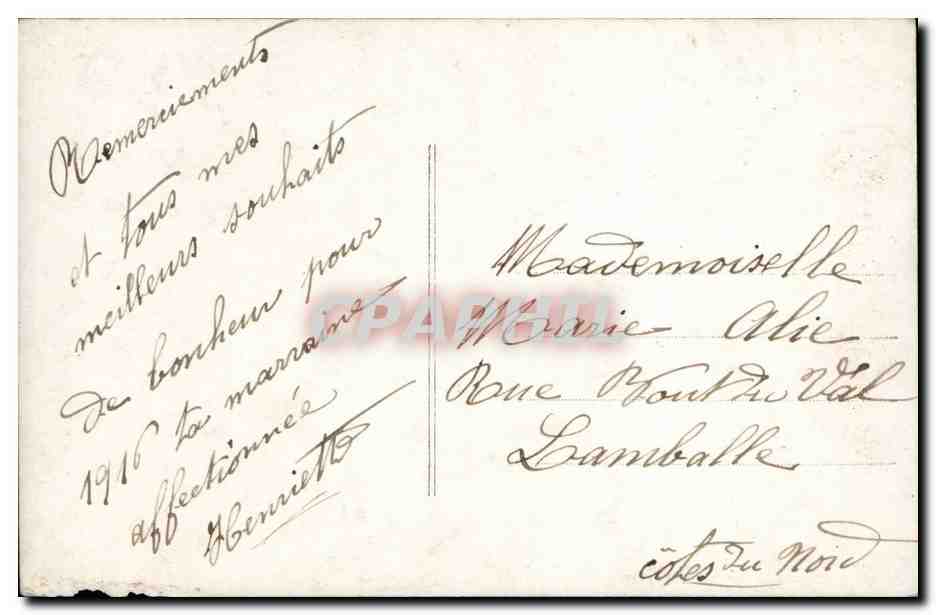 Fantaisie - Femme - Woman in fur coat with bouquet - CPA  — Verso