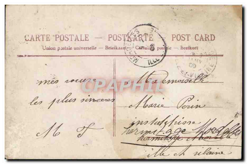Femme souriante — carte de vœux 'Bonne Année' — éditeur PC n°4031 — Verso