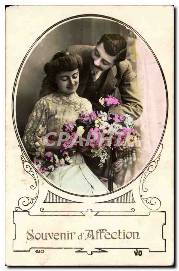 Fantaisie - Happy Couple - Souvenir d'Affection - CPA 