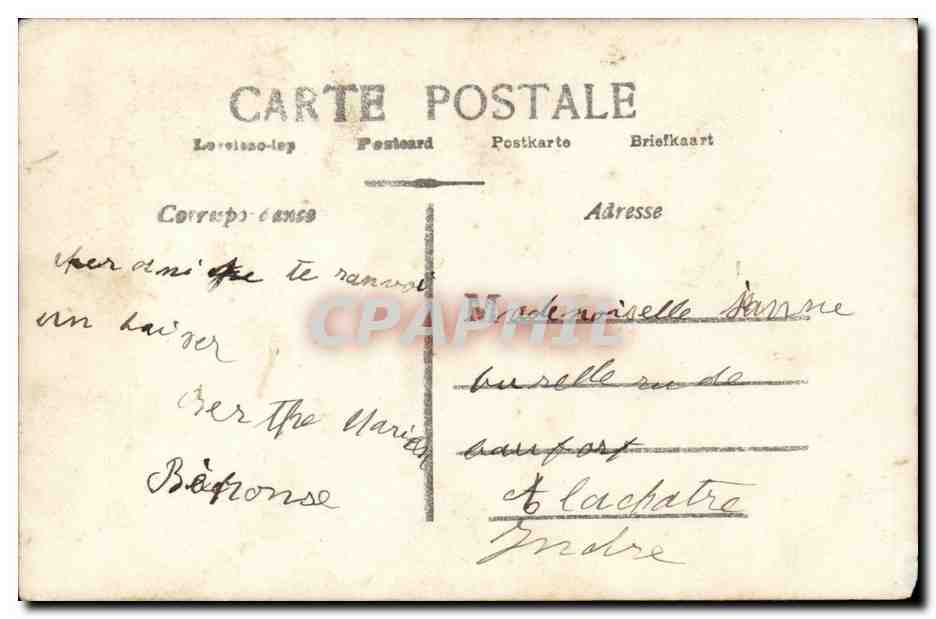 Fantaisie - Happy Couple - Souvenir d'Affection - CPA  — Rückseite