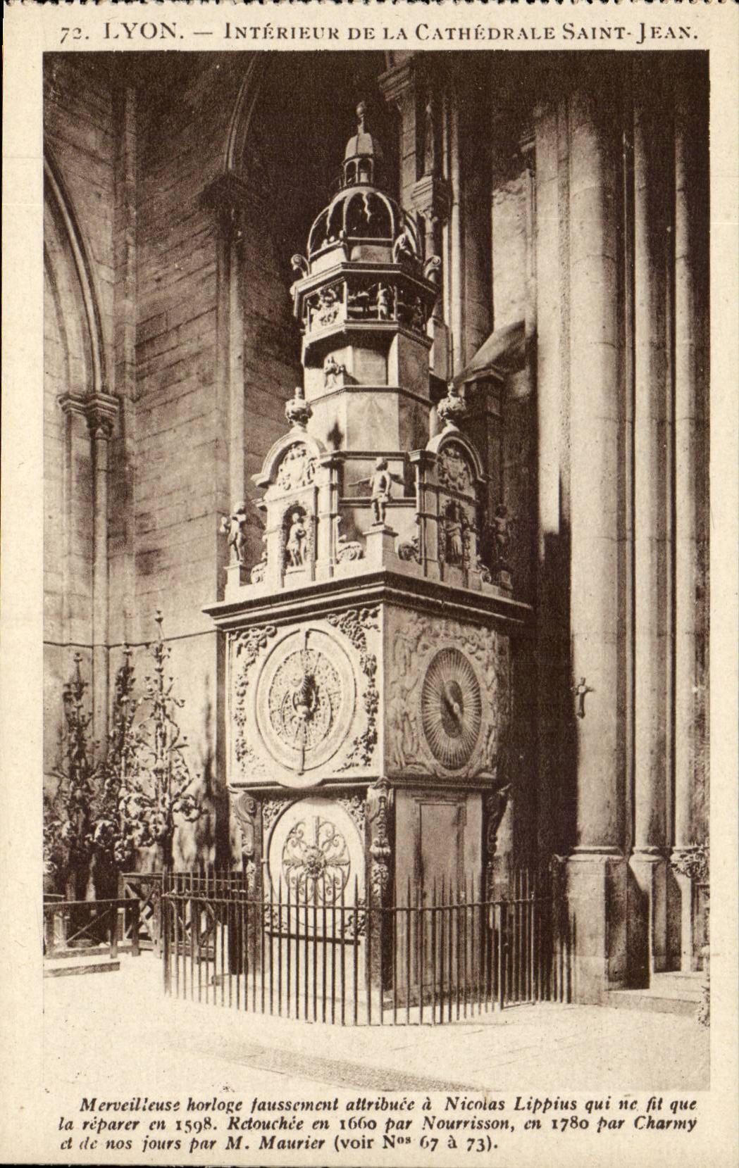 Lyon - Interieur de la Cathedrale Saint Jean - CPA 