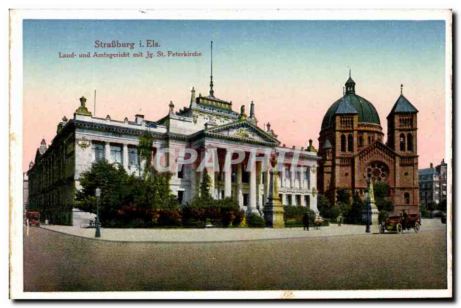 Strasbourg - Strassburg - Land und Amisgericht mit St Peterkirche - CPA 
