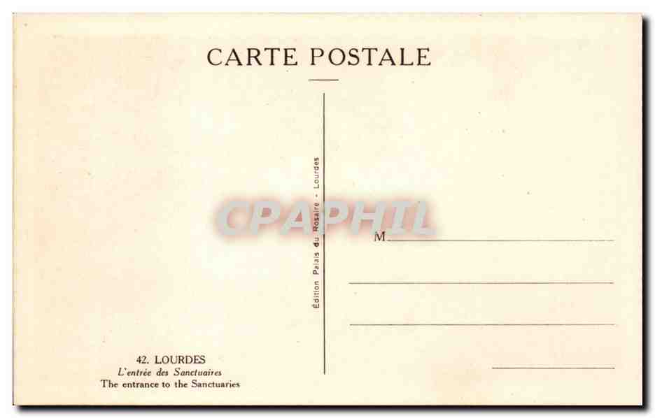 Lourdes - L'Entree des Sactuaires - CPA  — Verso