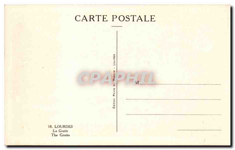 Lourdes - La Grotte - CPA  — Verso