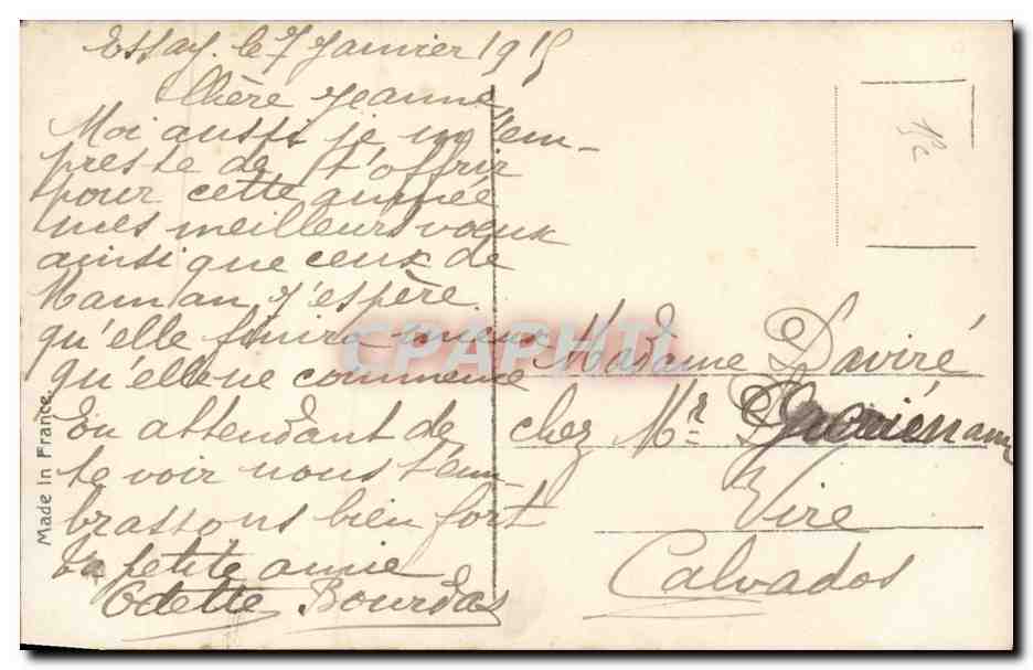 Femme en tenue d'hiver — paysage neigeux — REX 4514 — Reverso
