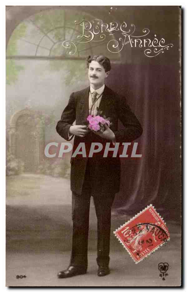 Fetes - Bonne Annee - Homme - handsome man - CPA 