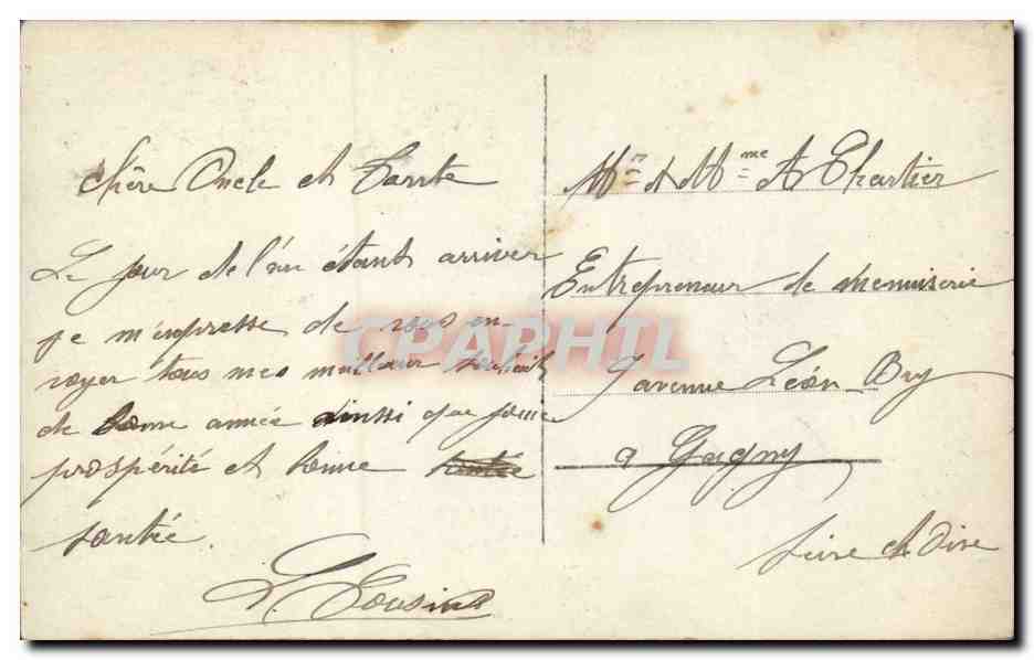 Fetes - Bonne Annee - Homme - handsome man - CPA  — Rückseite