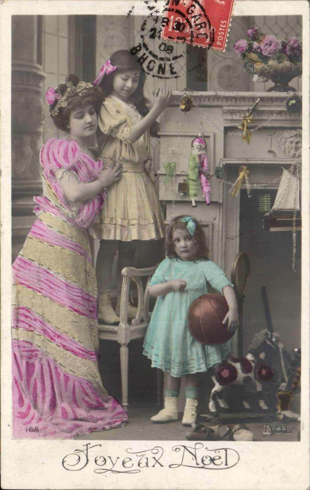 Fantaisie - Enfants - Joyeuse Annee - Merry Christmas - CPA 