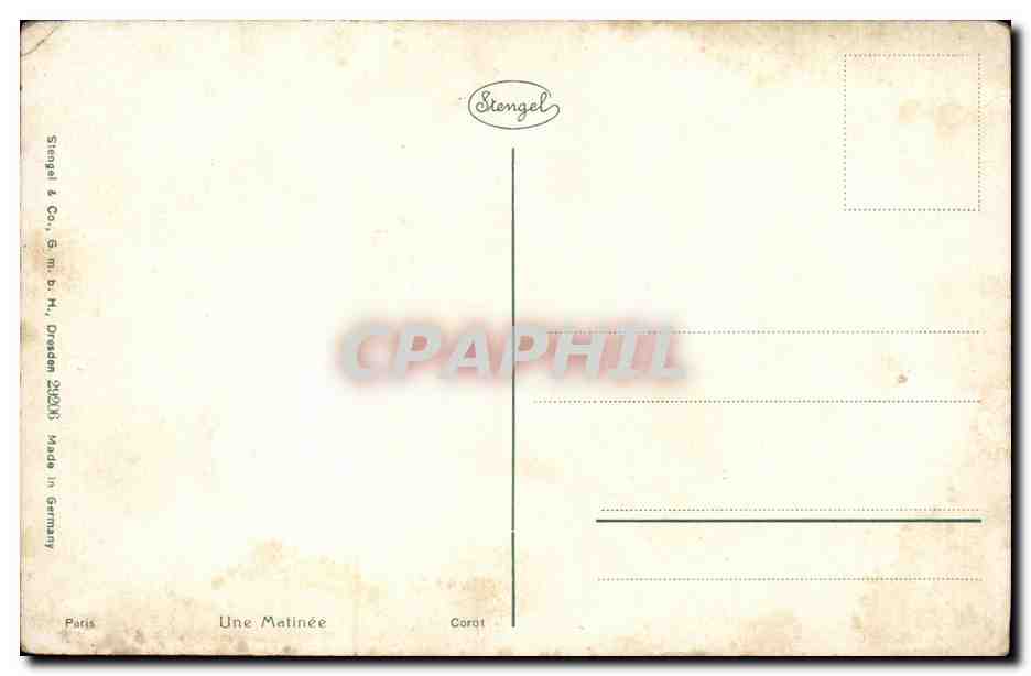 Tableaux - Arts - Corot - Une Matinee - CPA  — Verso