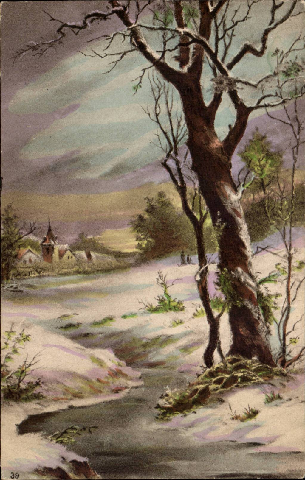 Arbres - Plantes - Winter Scene - CPA 
