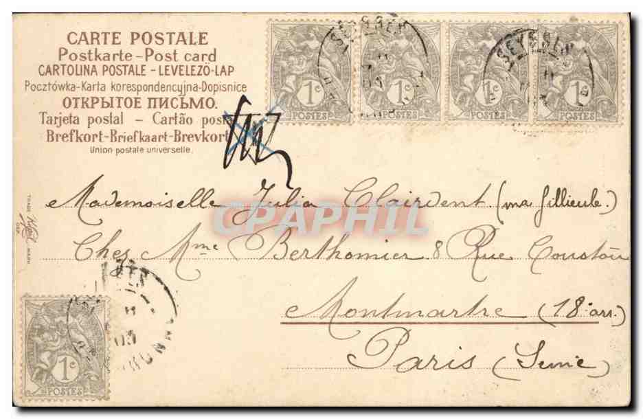 Fleurs - Small bouquet of white delicate flowers - CPA  — Verso