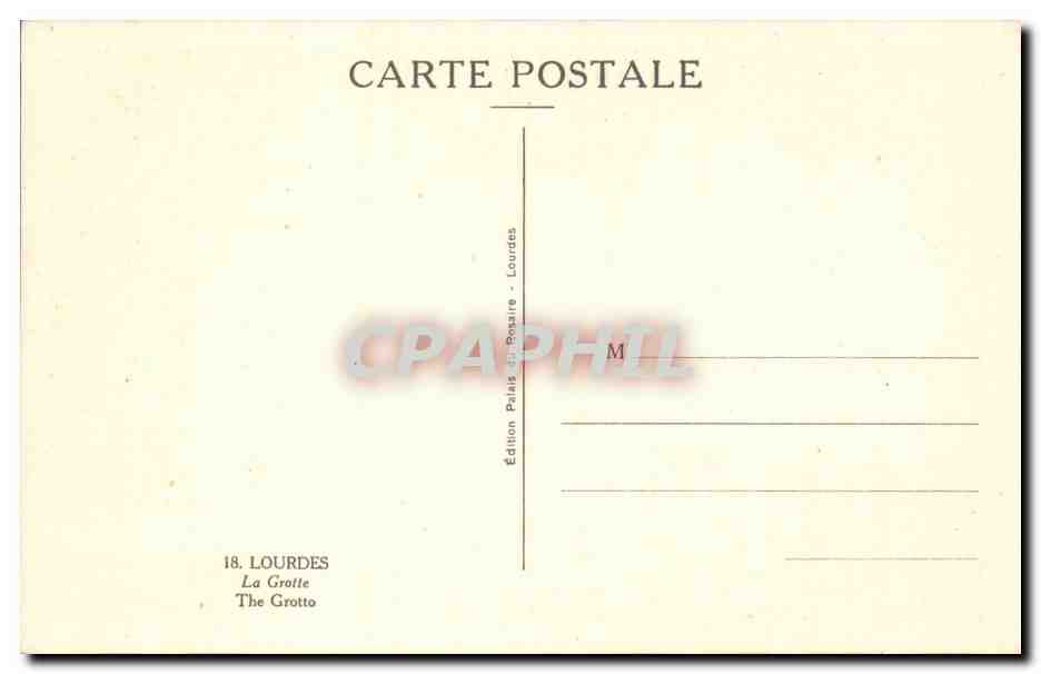 Lourdes - La Basilique - La Grotte - CPA  — Verso