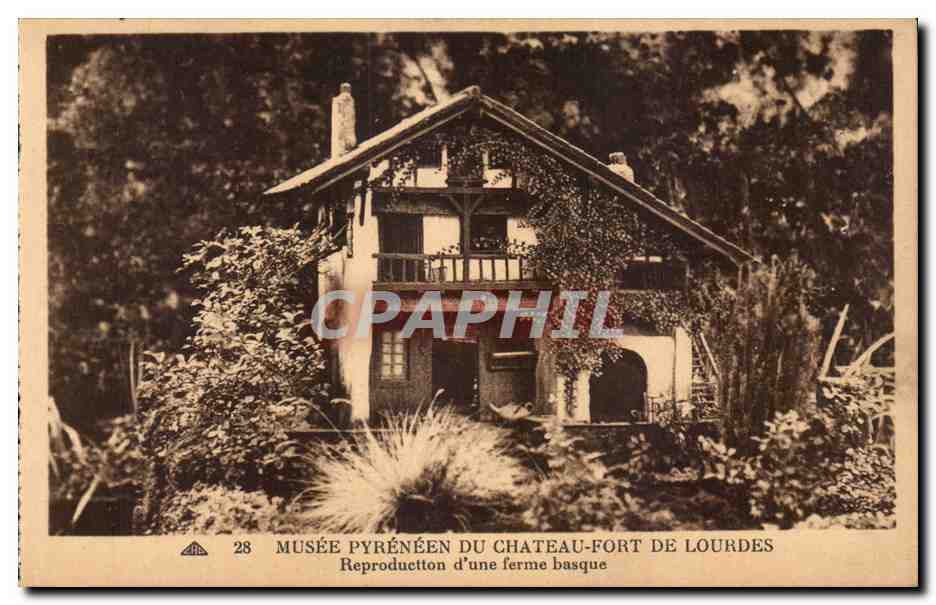 Lourdes - Musee Pyreneen du Chateau Fort - Reproduction d'une ferme basque - CPA 