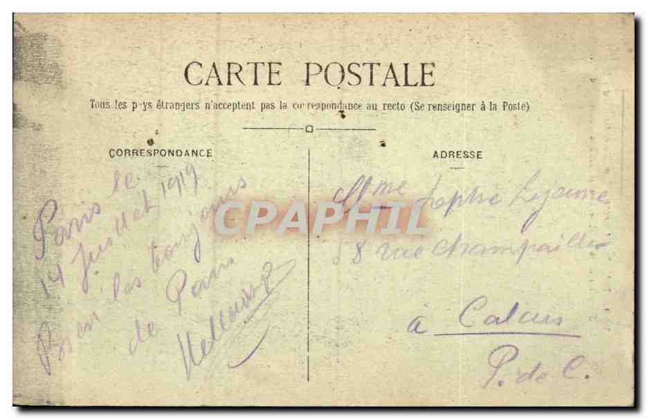 Paris - 1 - La Rue de Rivoli - Le Jardin des Tuileries et le Louvre - CPA  — Rückseite