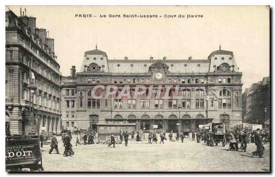 Paris - 8 - La Gare Saint Lazare - Cour du Havre - CPA 