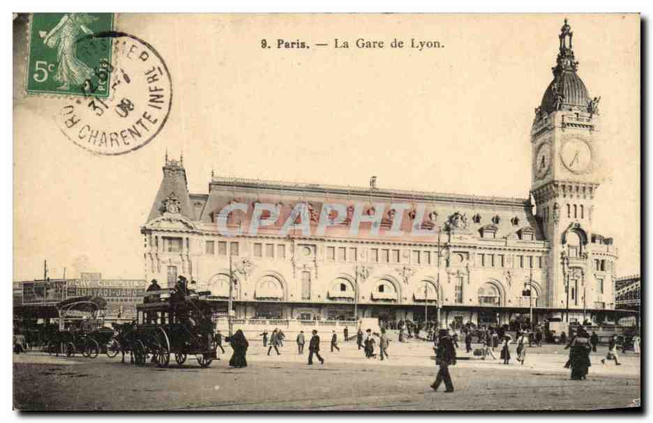 Paris - 12 - Gare du Lyon - caleche - CPA 