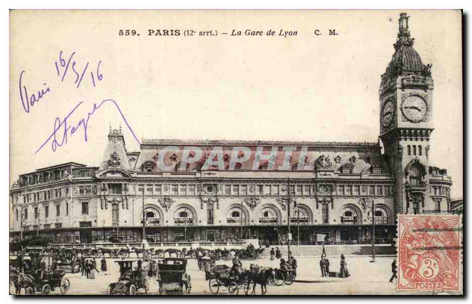 Paris - 12 - Gare du Lyon - cheval - horse - CPA 