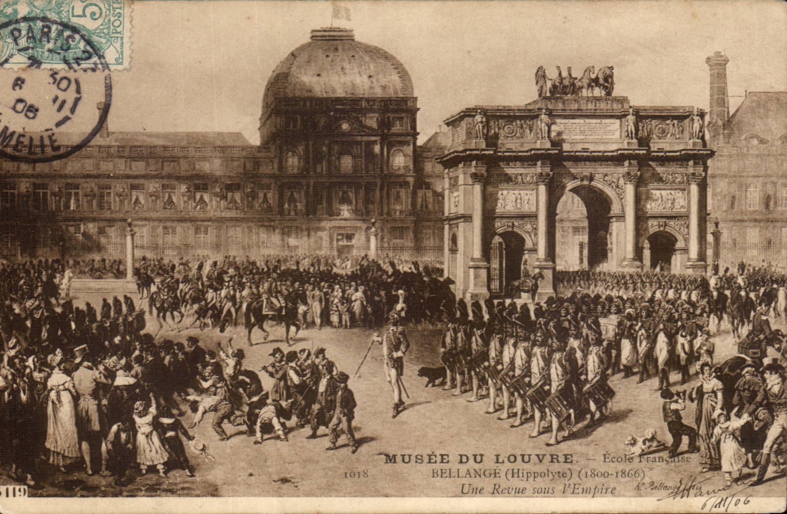 Paris - 1 - Musee du Louvre - 1800 - 1866 - illustration - Une revue sous l'Empire - CPA 
