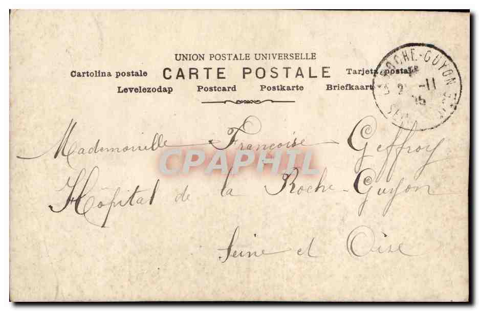 Scène d'amour — Arlèse — Union Postale Universelle — Verso