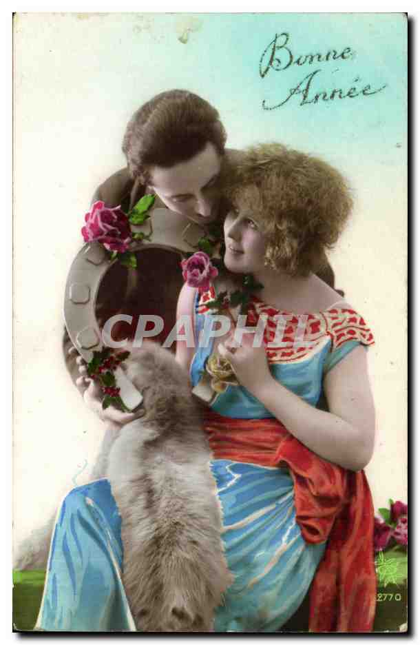 CPA Fantaisie Femme et fet a cheval