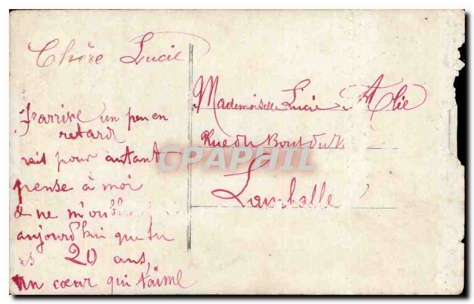 CPA Fantaisie Homme Heureux anniversaire — Rückseite