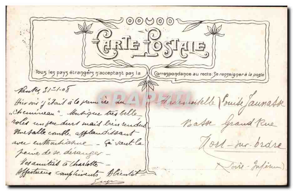 Femme en robe rose — poème de F. Ahvers — éditeur non identifié — Verso