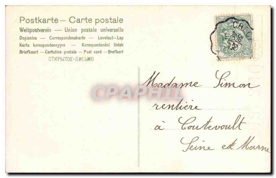 CPA Fantaisie Fleurs Bonne fete — Rückseite