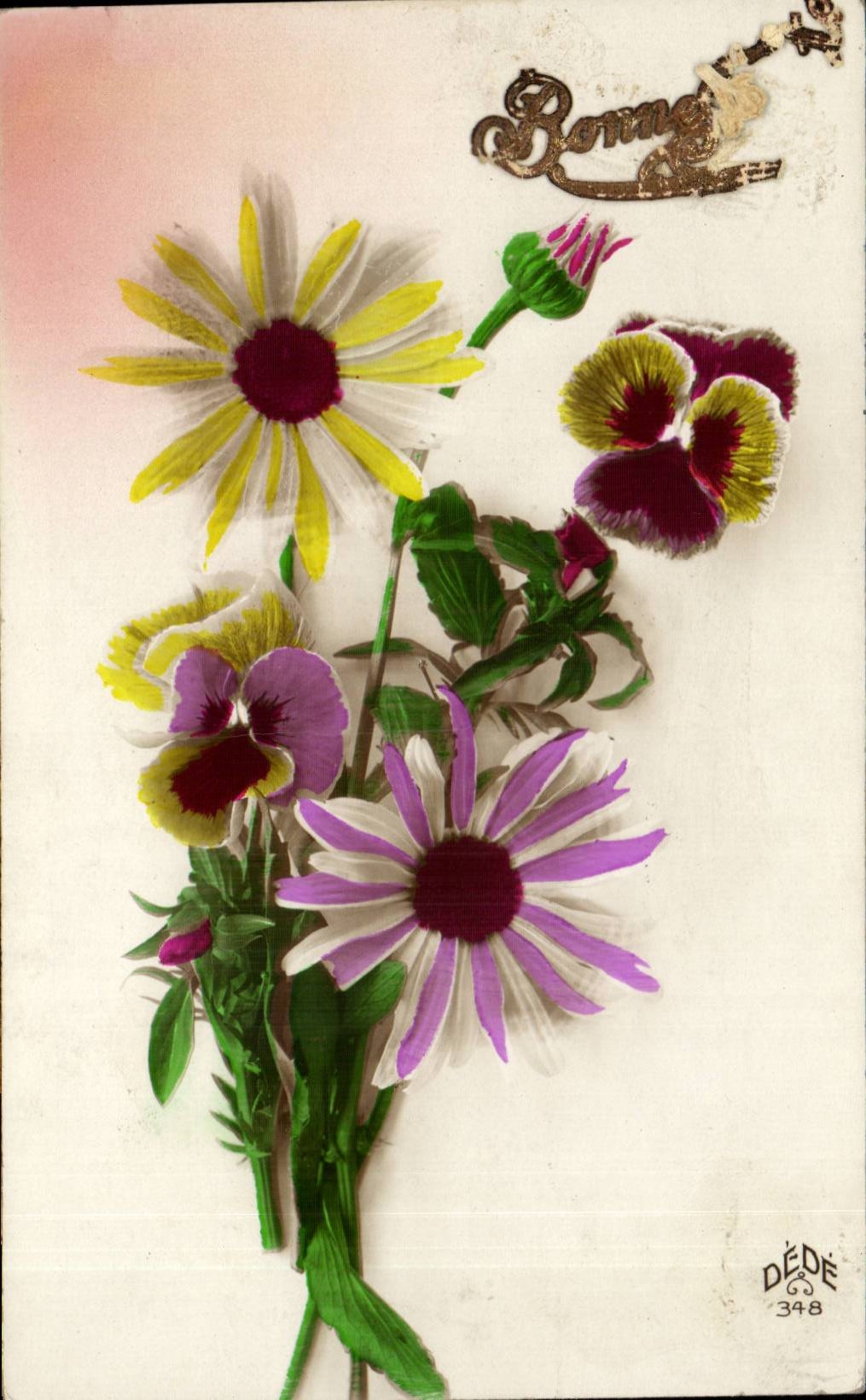 CPA Fantaisie Fleurs 