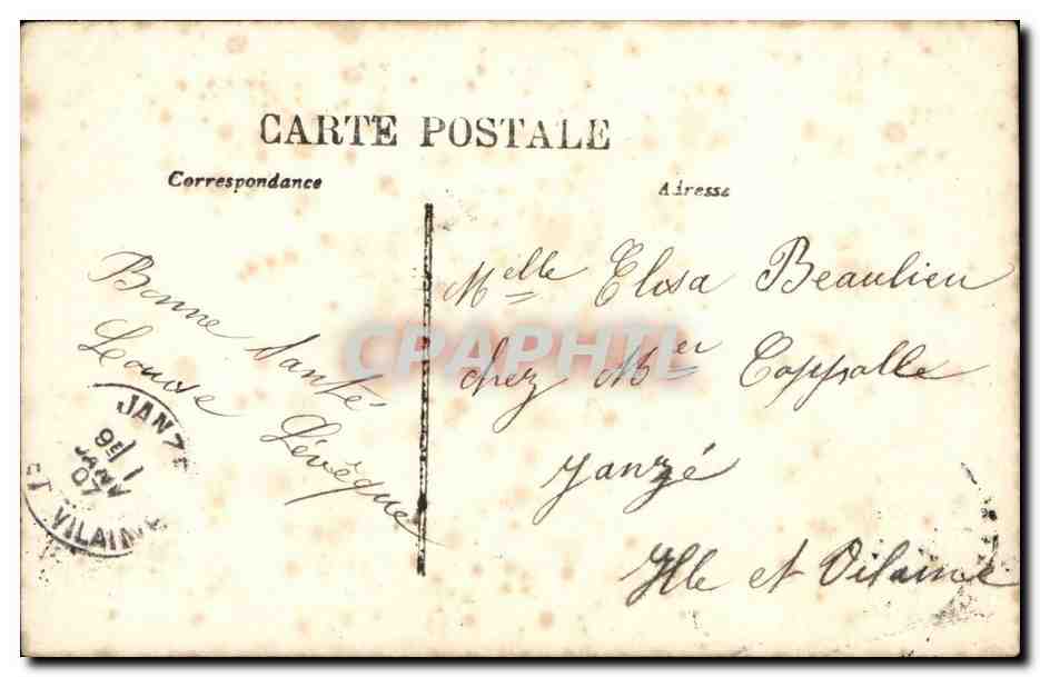 CPA Fantaisie Homme Bonne annee — Rückseite