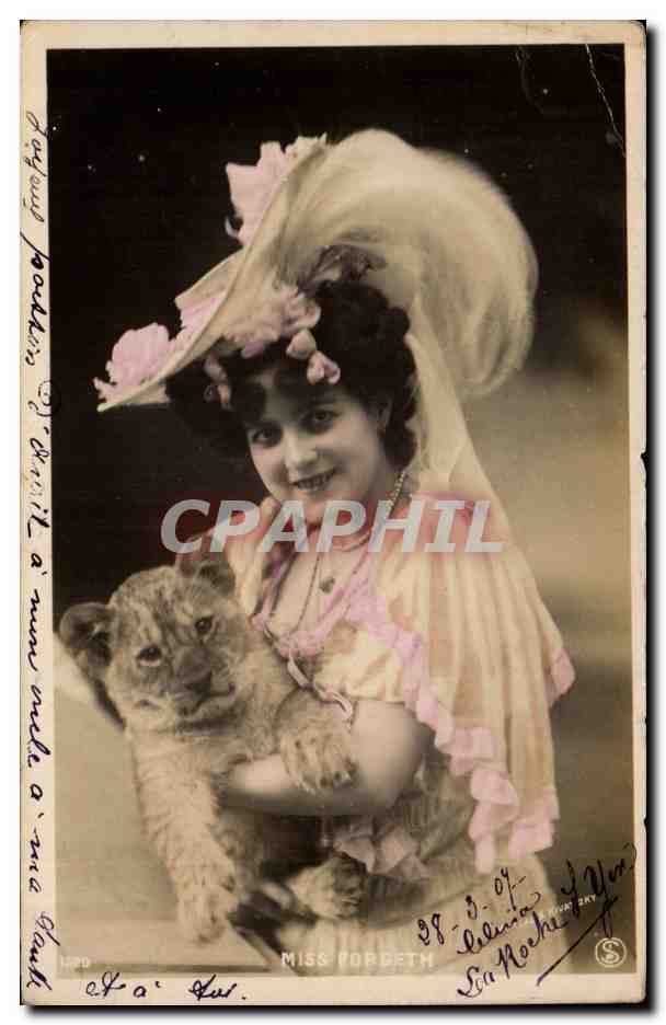 Miss Cordeth — avec un lionceau — éditeur S. (S. H. & Co.)