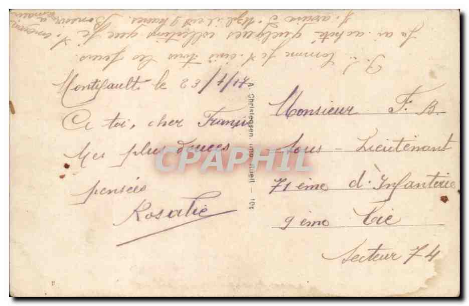 CPA Fantaisie Femme — Verso