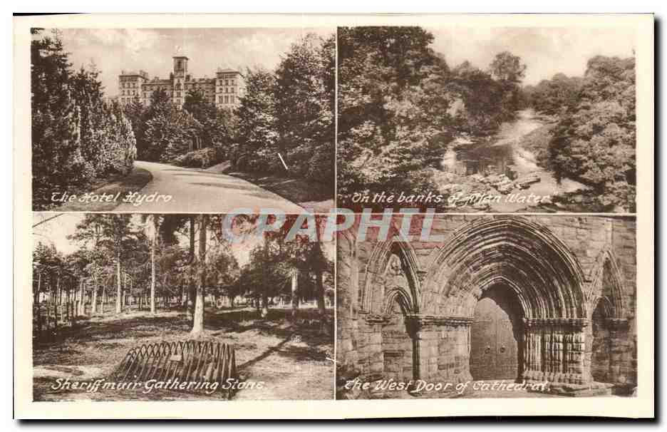 Sheriffmuir et Stirling — vue du Hotel Hydro, des rives de l'Avon Water, des rassemblements et de la porte ouest de la cathédrale — éditeur non visible