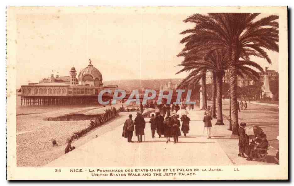 CPA Nice La promenade des Etats Unis et le palais de la jetee