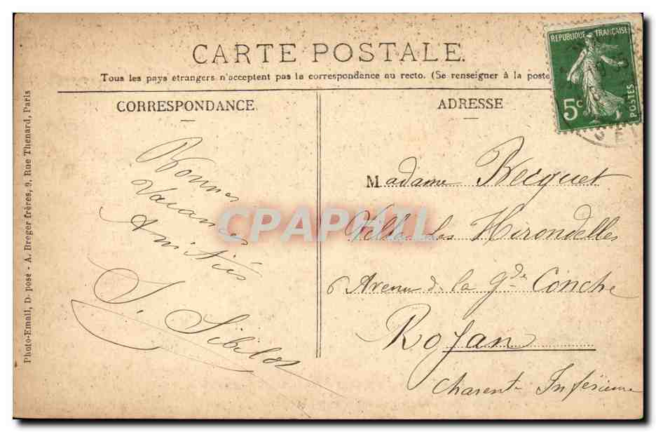 Bois de Vincennes CPA Embarcadere pour l'ile — Rückseite