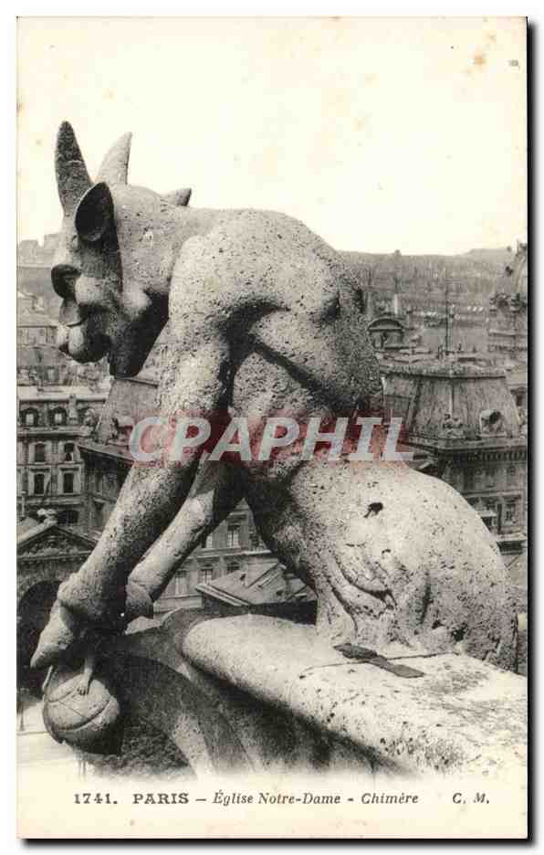 Paris CPA Notre Dame Eglise Gargouille Chimere