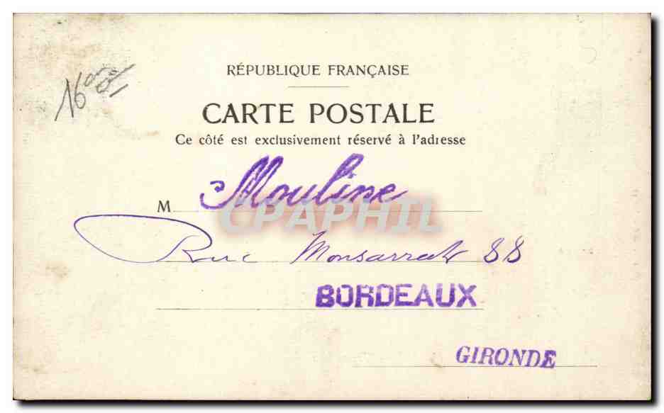 Paris CPA La Trocadero — Rückseite