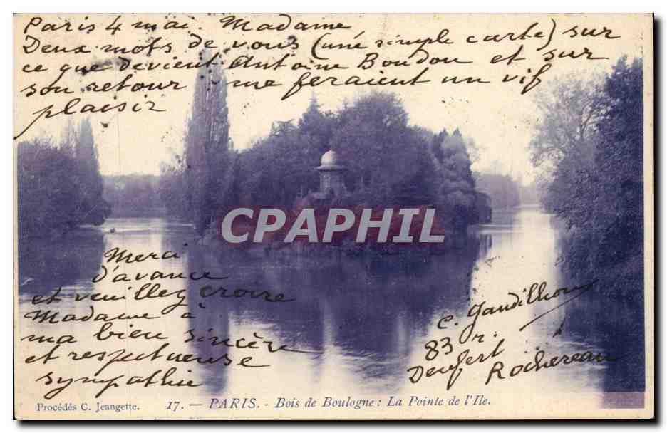 Paris CPA Bois de Boulogne : la pointe de l'ile
