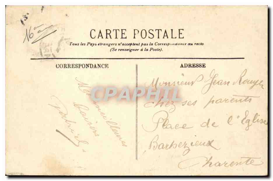 Paris CPA le Trocadero et le pont d'Iena — Verso