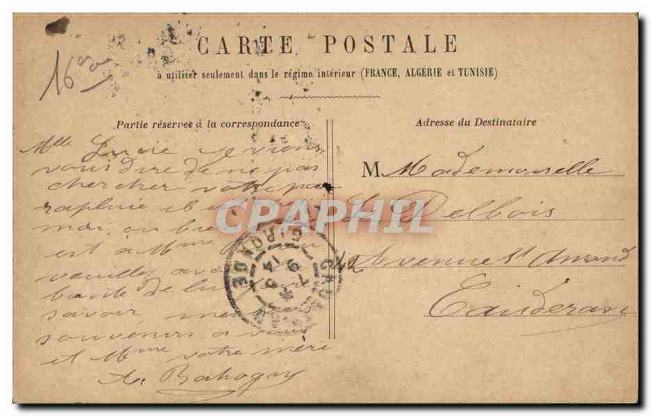 Paris CPA Monument de Victor Hugo — Verso