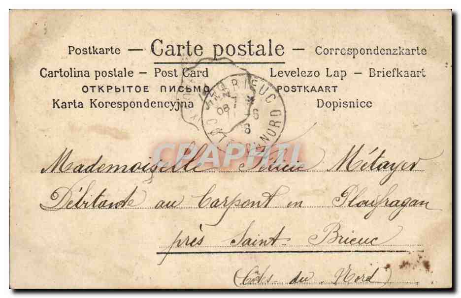 CPA Fantaisie Femme Et le vieux pailalrd — Verso