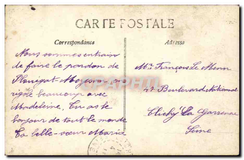 Souvenir d'Amitié — homme en costume tenant un bouquet — éditeur AF, n° 547 — Verso