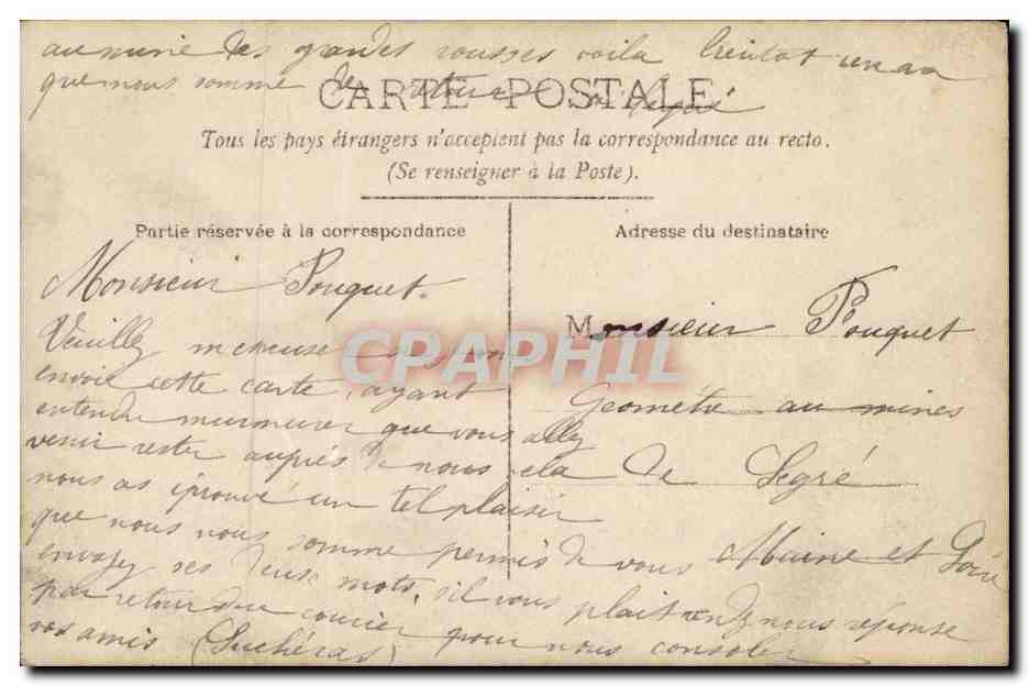 Femme en robe à volants tenant une carte — Bonne Fête — Circe, n° 4442 — Verso