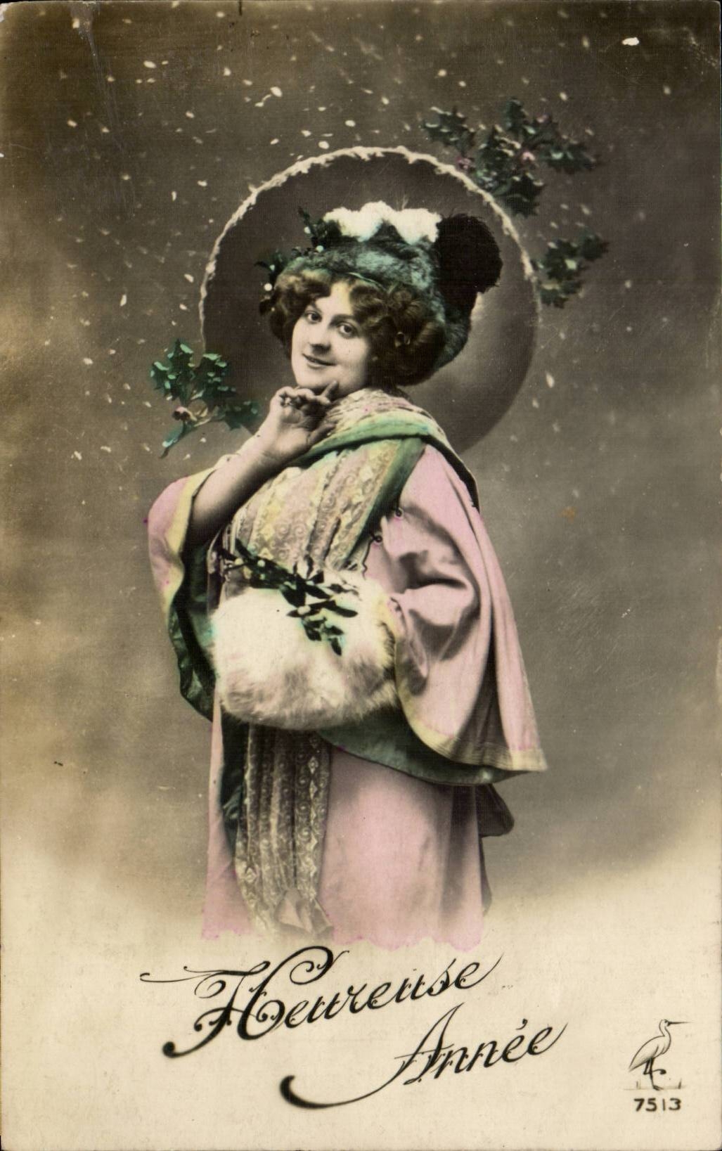 CPA Fantaisie Femme Bonne Annee