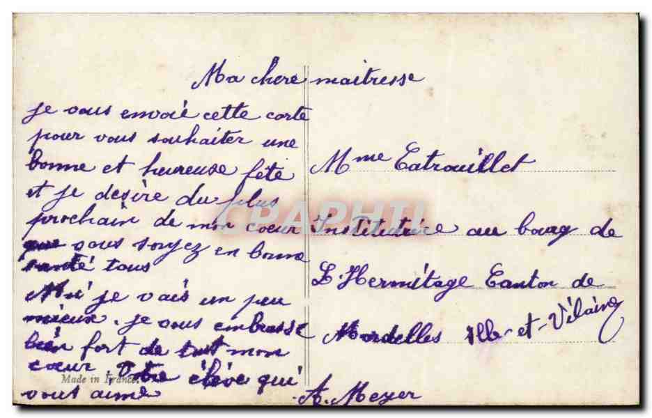 CPA Fantaisie Femme Bonne fete — Rückseite