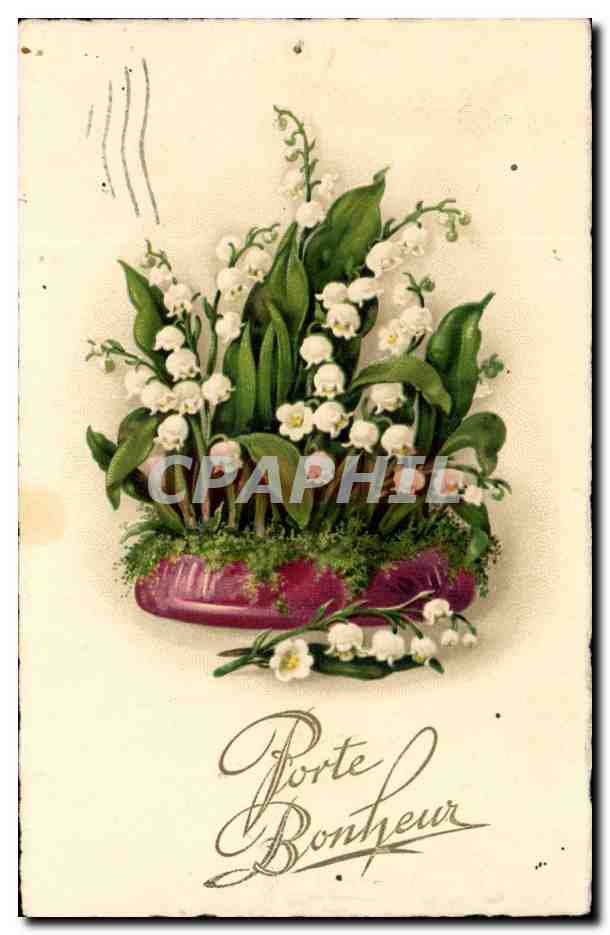 CPA Fantaisie Muguet Porte bonheur