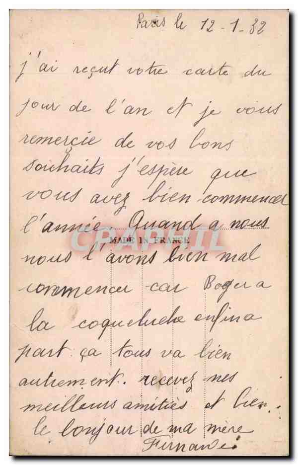 CPA Fantaisie Femme — Verso