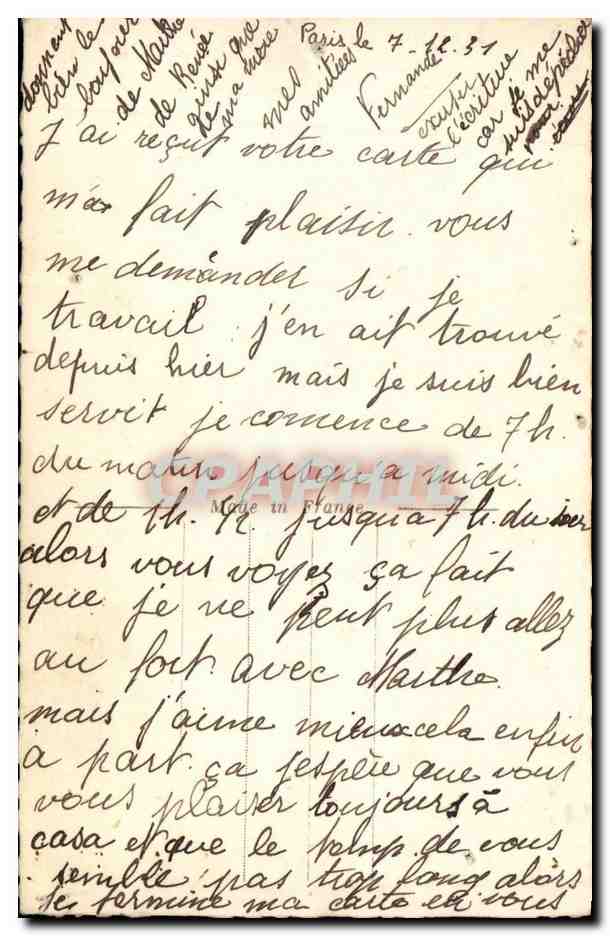 CPA Fantaisie Femme — Verso