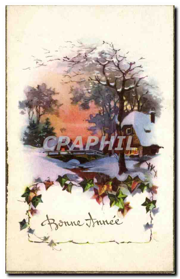 CPA Fantaisie Paysage Bonne annee
