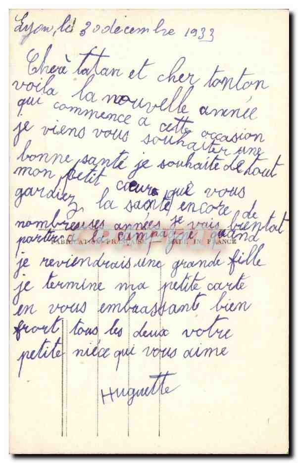 CPA Fantaisie Enfant Jeune fille Bonne annee — Rückseite