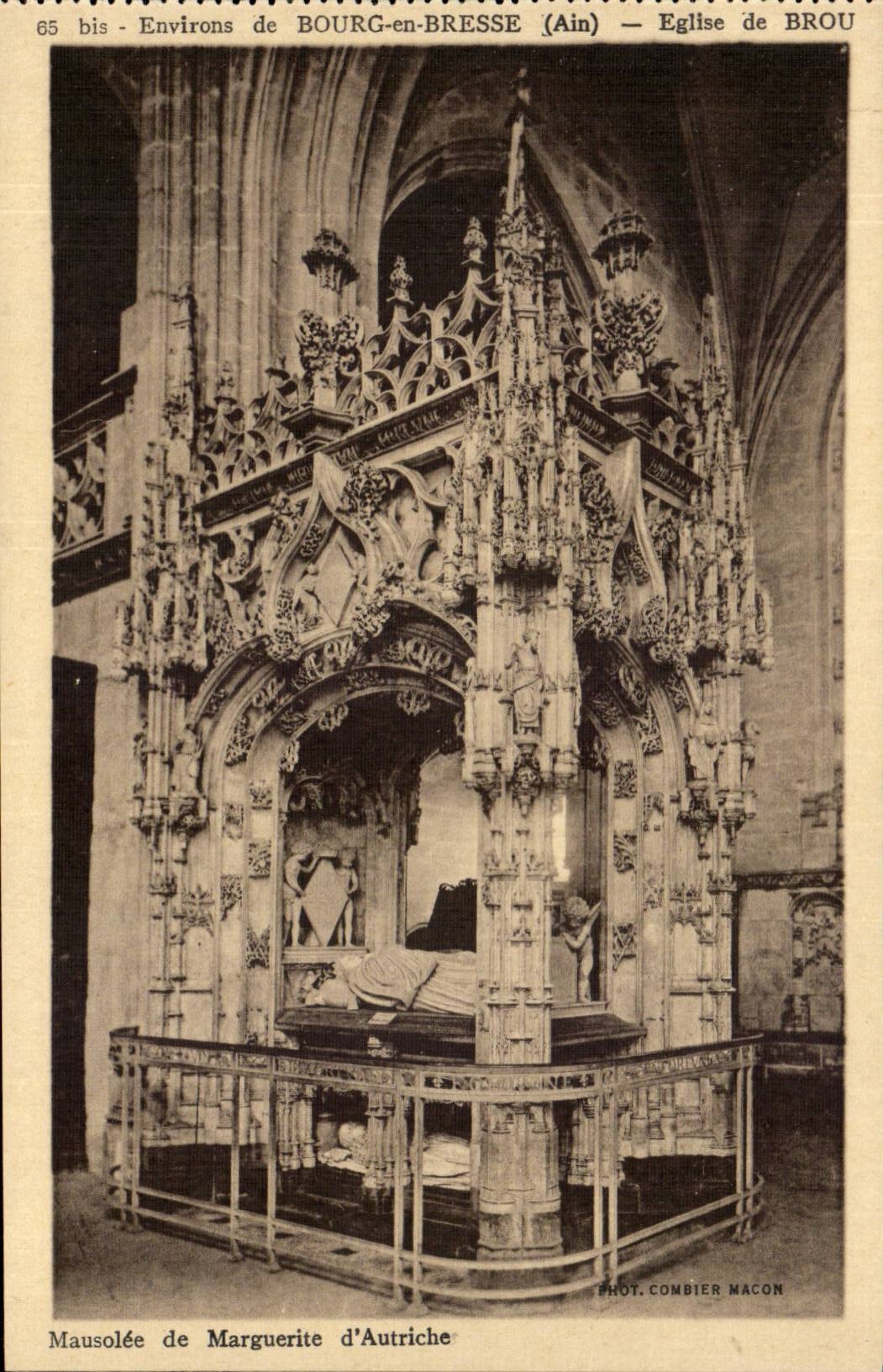 Mausolée de Marguerite d'Autriche — Église de Brou (Ain) — Environ de Bourg-en-Bresse — Phot. Combier Naccon